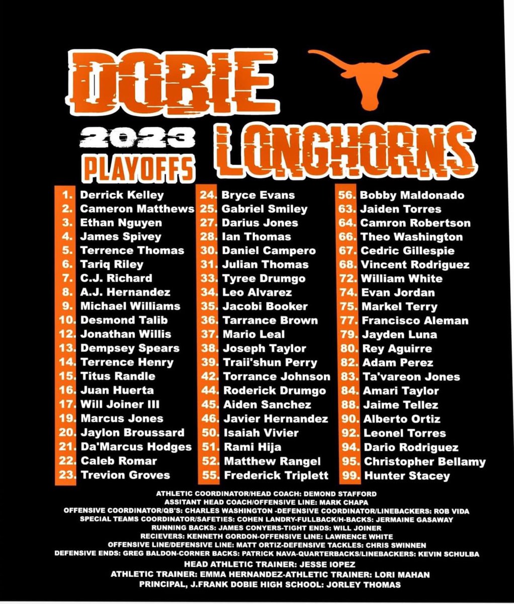 Visit our JFD Football Booster Online Store for playoff merch. 
LET’S GO HORNS🤘🏼

…bie-football-booster-club.square.site