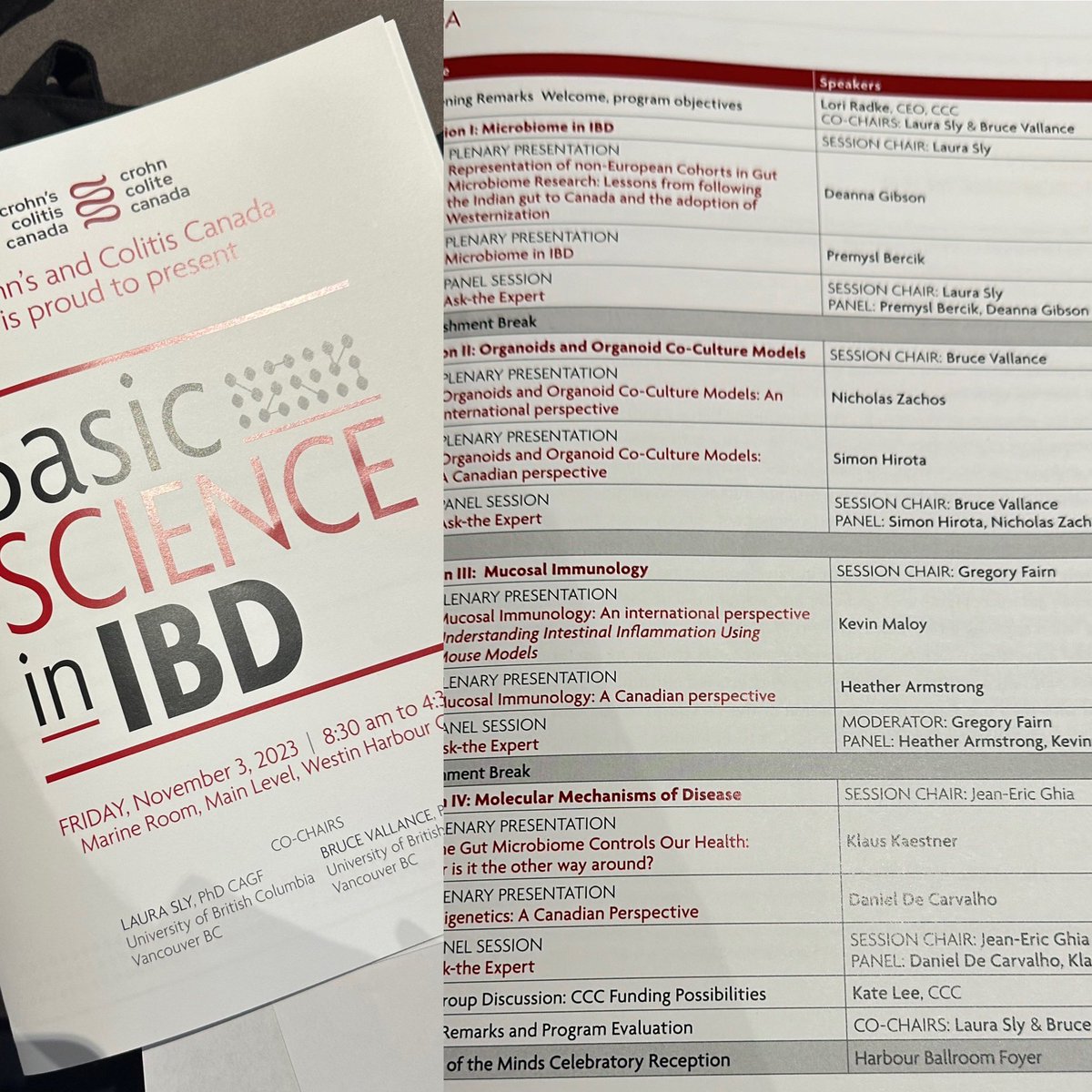 Great line up of speakers for the first basic science in #IBD meeting organized by <a href="/getgutsycanada/">Crohn's and Colitis Canada</a> during Meeting of the #Minds in #Toronto. Thank you to the co-chairs <a href="/BruceVallance/">Bruce Vallance</a> Laura Sly &amp; CCC.