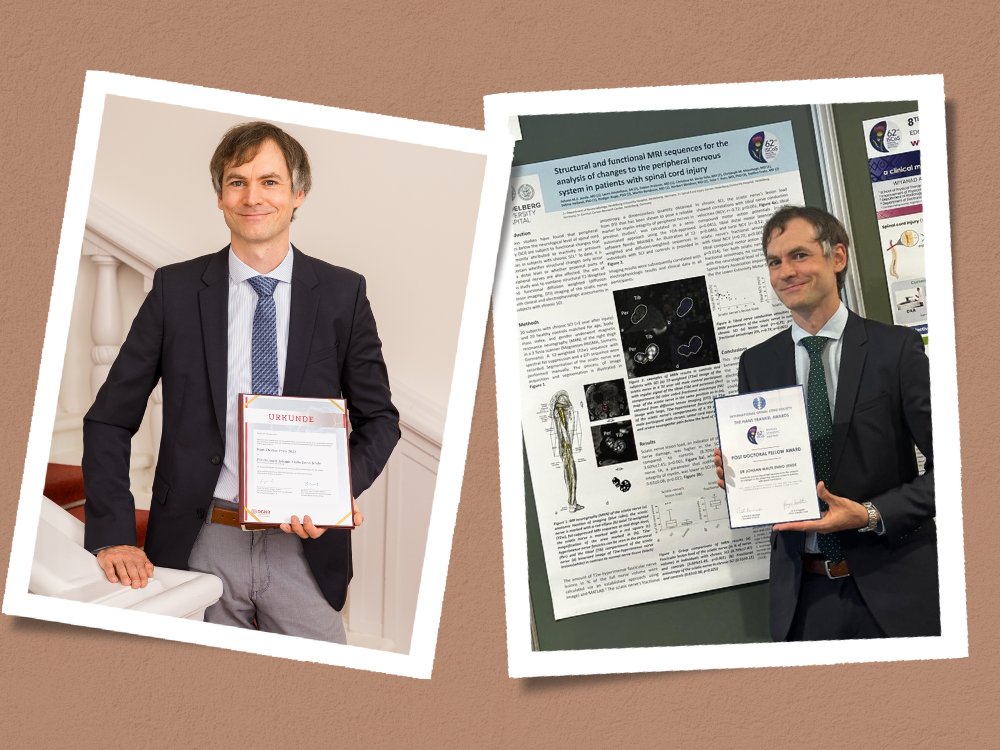 sfb1158's tweet photo. Congratulations to Dr. Johann Jende, co-PI in Project A03, on recently winning two awards:

The Kurt Decker Award (German Society of Neuroradiology) and The Hans Frankel Postdoctoral Fellow Award (International Spinal Cord Society)!

Please see the comments for more information. https://t.co/65VyQxMAbf