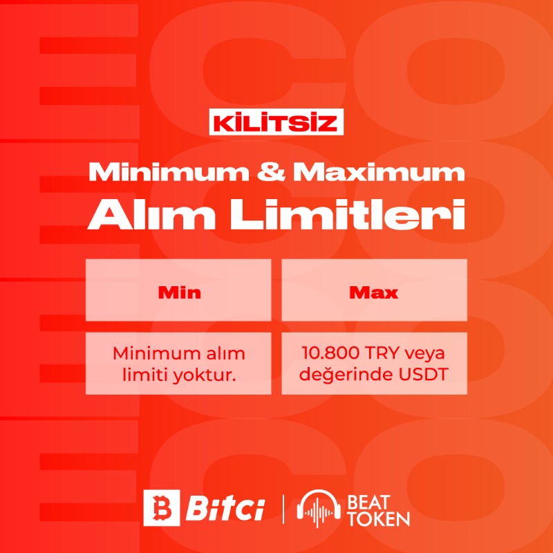 safebitcom's tweet photo. 📢 Bitci'den Yeni Token Arzı!
🎧 Kurulacak olan BEAT adlı müzik ve ses platformu tokenı #BeatToken Bitci'de arz ediliyor!
1️⃣. Kilitli arz seçeneği 7 Kasım saat 15.00'te başlayıp, 7 Kasım saat 23.59'da sona erecektir.
💰 Kilitli: 1 $BEAT 0,10 TRY'den satışa sunulacak.