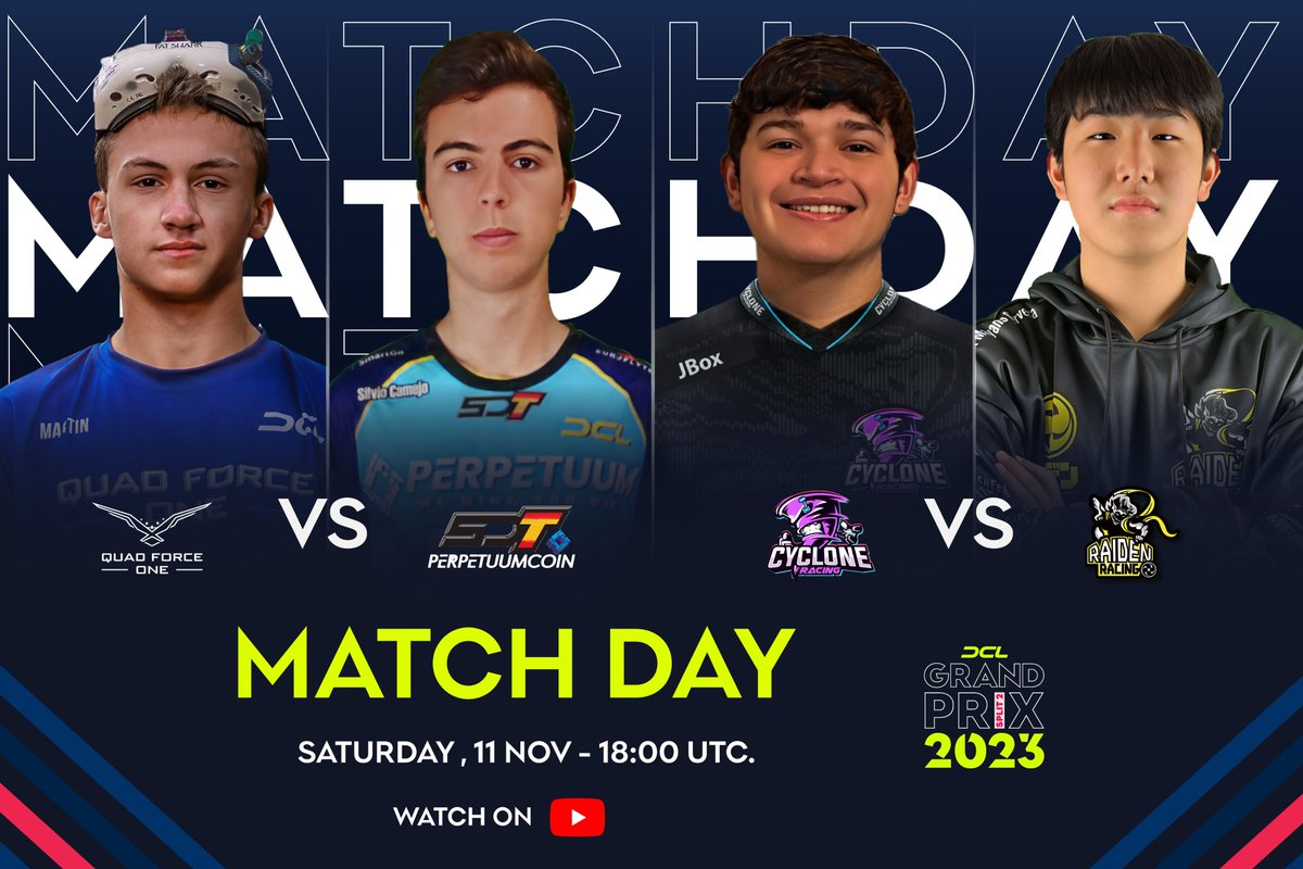 DroneChampionsL's tweet photo. Thrilling action awaits in episode 15 of DCL23 GP Split 2

🔥 Match 1: Quad Force One vs. @spaindroneteam
🔥 Match 2: Cyclone Drone Racing vs. @raiden_drone

📅 Date: Nov 11th, 2023
🕕 Time: 18:00 UTC
📺 Where: https://t.co/ONZE8MHO6q

#DCL23 #Split2 #DCL23split2 #DCL23split2Ep15 https://t.co/RQRzxjGA5l