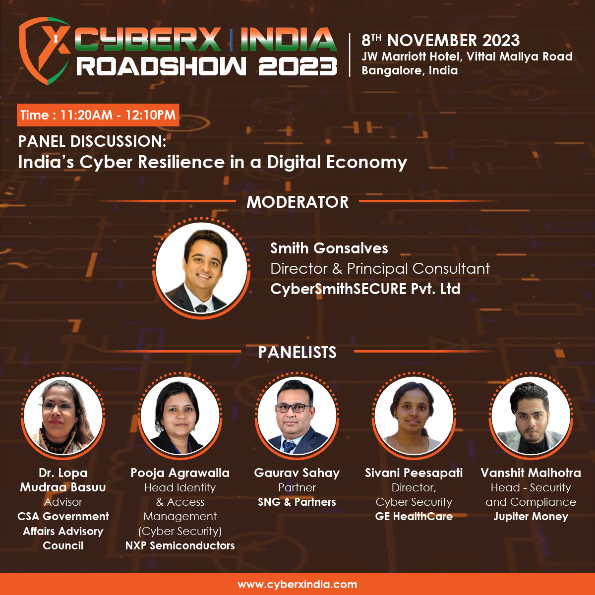 We are proud to announce our esteemed Leadership Panel scheduled to take place at #cyberxindroadshow CYBERX INDIA ROADSHOW

Date: 8th Nov 2023
Venue: JW Marriott Hotel, Vittal Mallya Road, Bangalore

REGISTER NOW: cyberxindia.com/register.php

Follow us on <a href="/IbentoG/">Ibento Global</a> for event updates