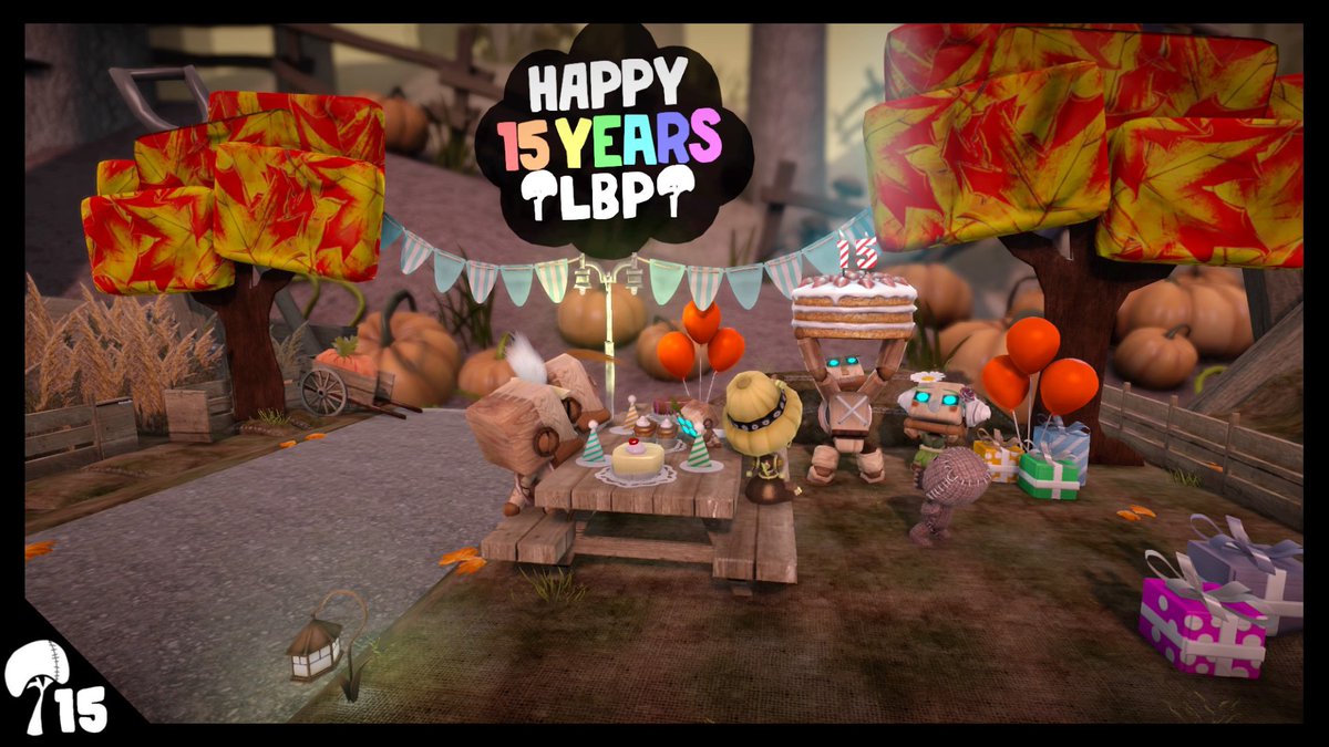 Dari_LBP's tweet photo. #LBWSBB Sackboy reunites with some familiar sackbots to celebrate the 15th birthday of #LittleBigPlanet! https://t.co/vmXADBy5Ur