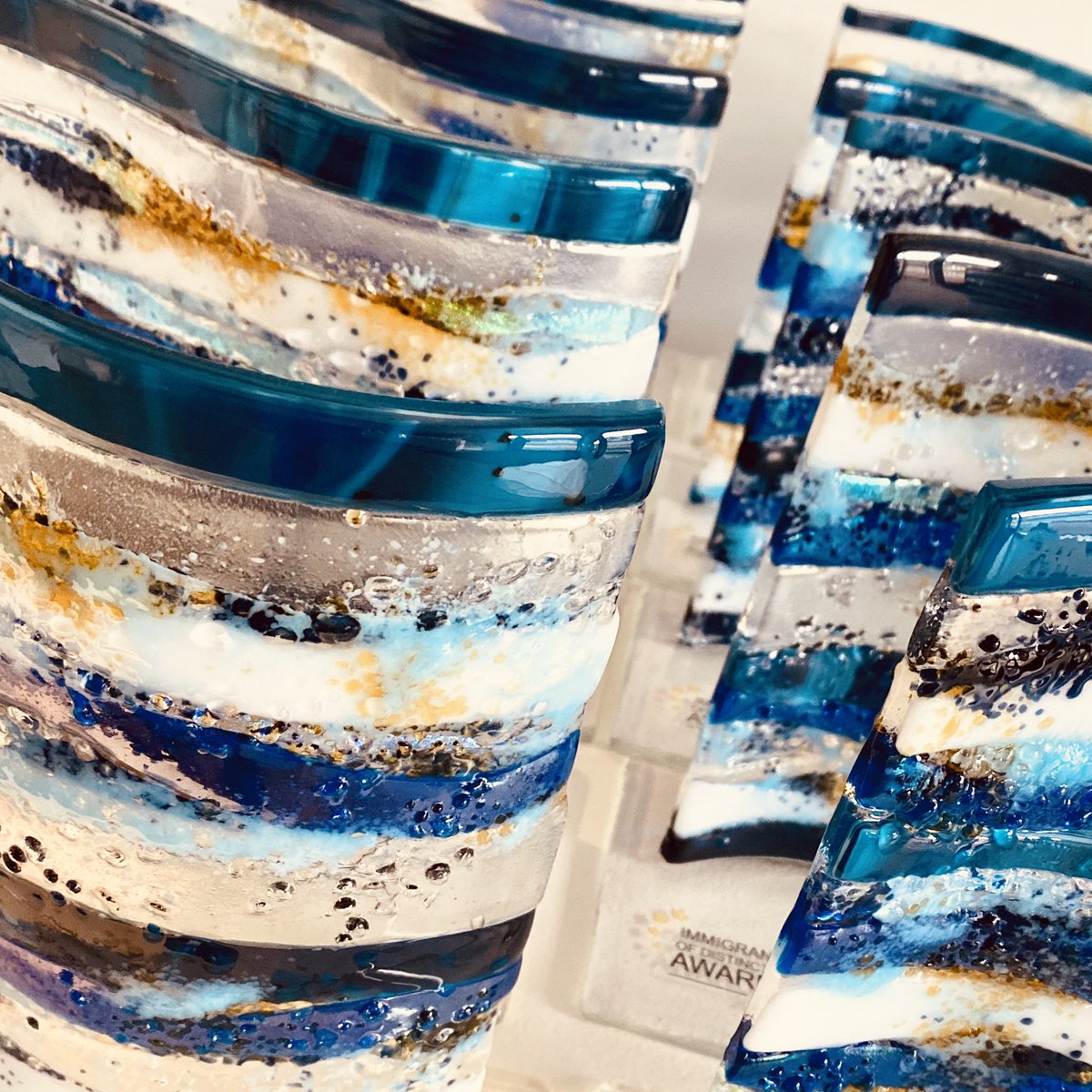 Very proud to design and produce this year #IDA2023  for <a href="/ISCyyc/">Immigrant Services Calgary</a>  
Those trophy not only celebrate achievement but also narrated the powerful stories.
Congratulations to all winners 
#yyc #Stories #winners #Awards <a href="/CalgaryFuse/">Passion for Glass</a> <a href="/CBCNews/">CBC News</a>