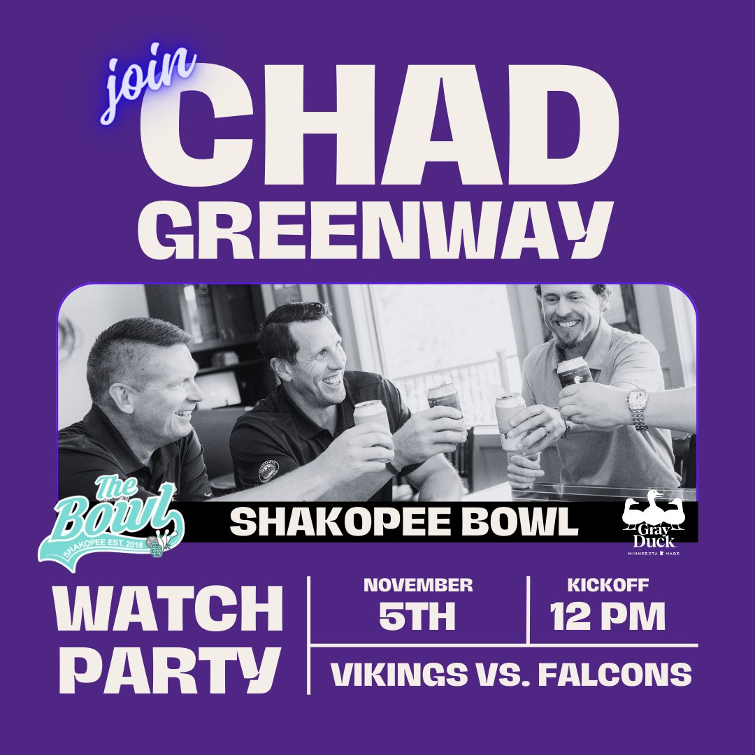 Join me Sunday @BowlShakopee for lots of @grayduckspirits, great food, prizes and more. #Skol