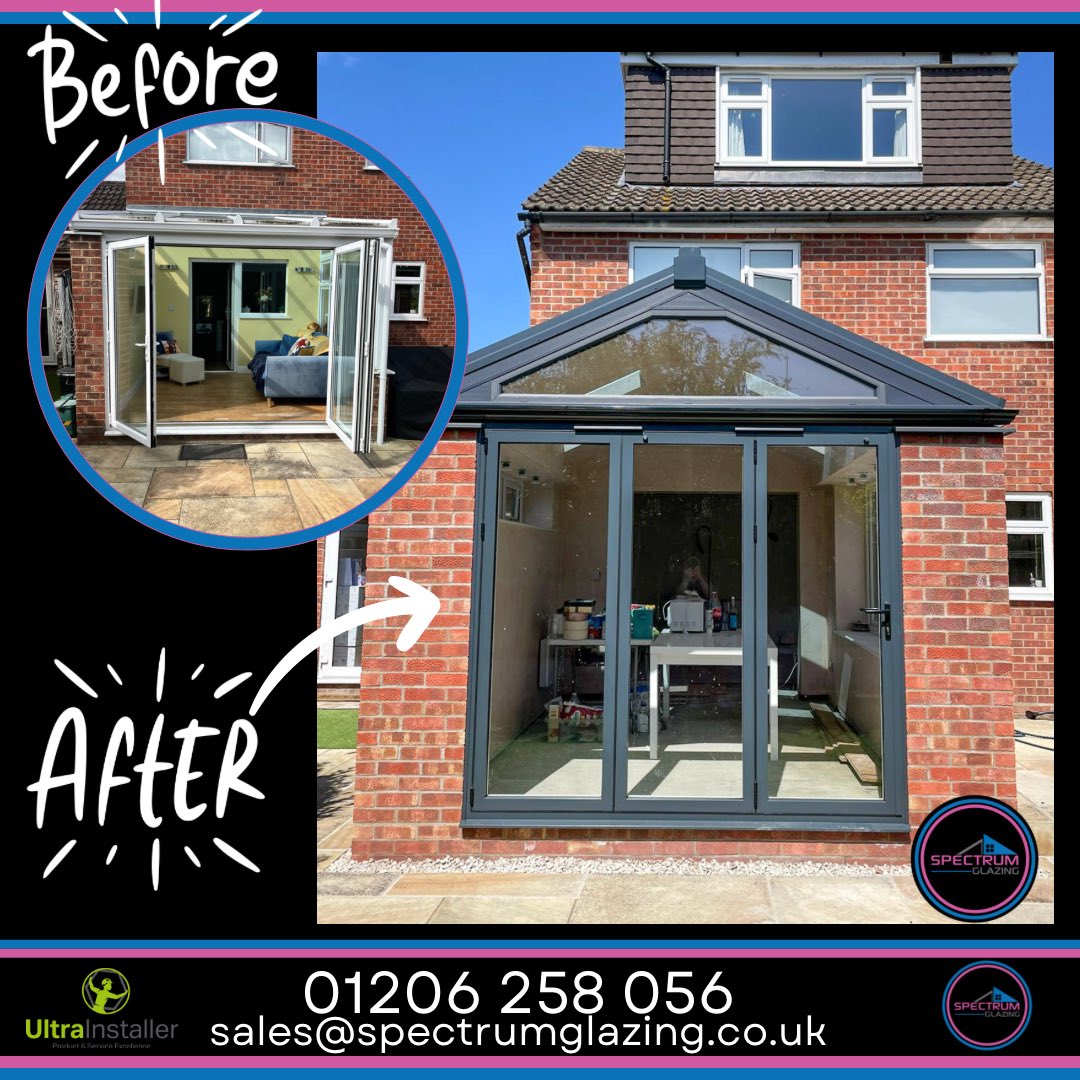 spectrumglazing's tweet photo. One of our latest conservatory installations in Colchester

Fully insulated solid roof LivinRoof conservatory opening up into the house to create a beautiful kitchen dining area

https://t.co/h8jS4HhQ9C 

#colchesterconservatories  #ultraframe #Livinroof https://t.co/iFtiAoQ7Pp