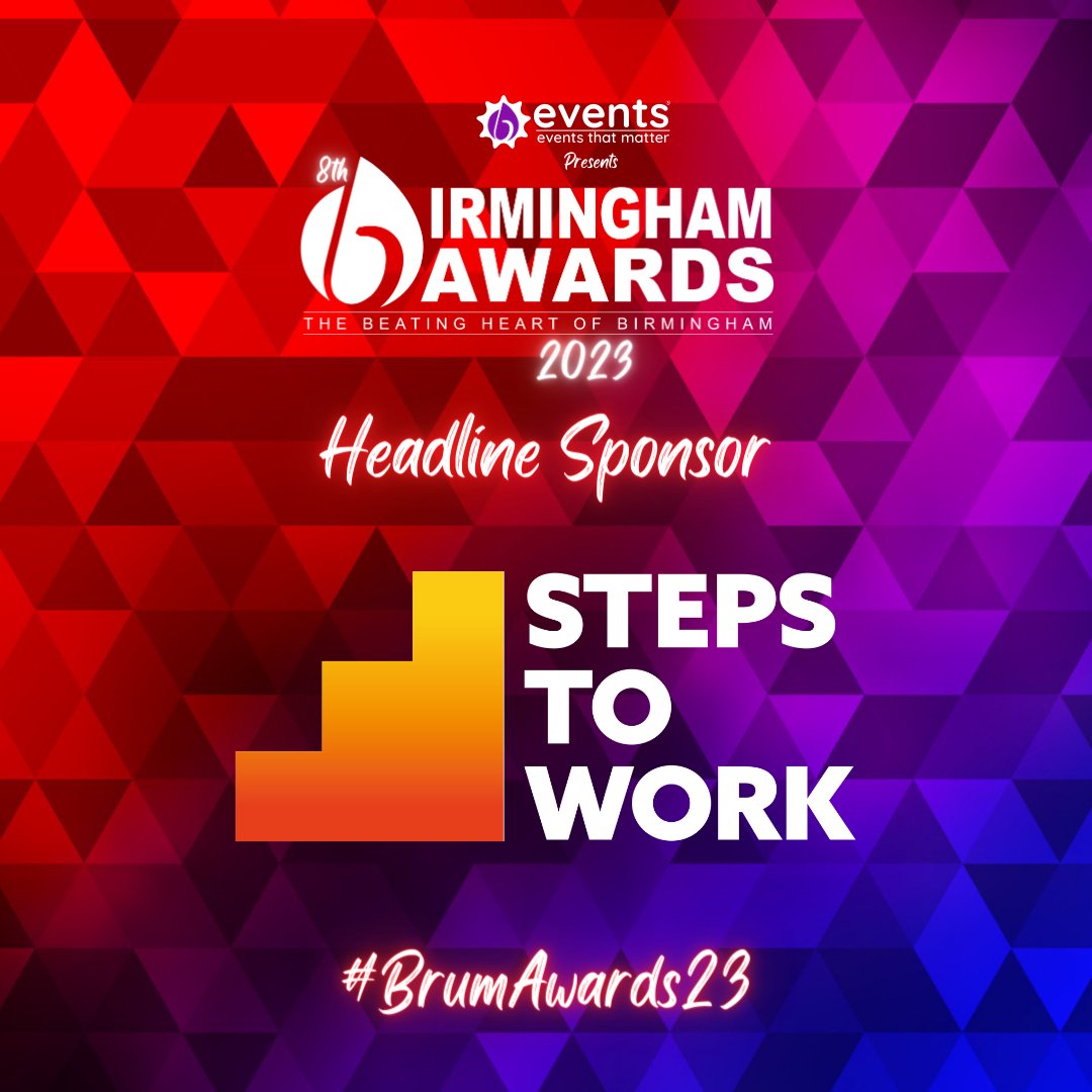 StepsToWork's tweet photo. We are thrilled to share that we at Steps To Work are proud to be a headline sponsor of the prestigious Birmingham Awards 2023!

#BirminghamAwards2023 #StepsToWork #HeadlineSponsor #CelebratingExcellence #BirminghamPride #Networking #Inspiration #SaveTheDate https://t.co/upuOGa4rvc