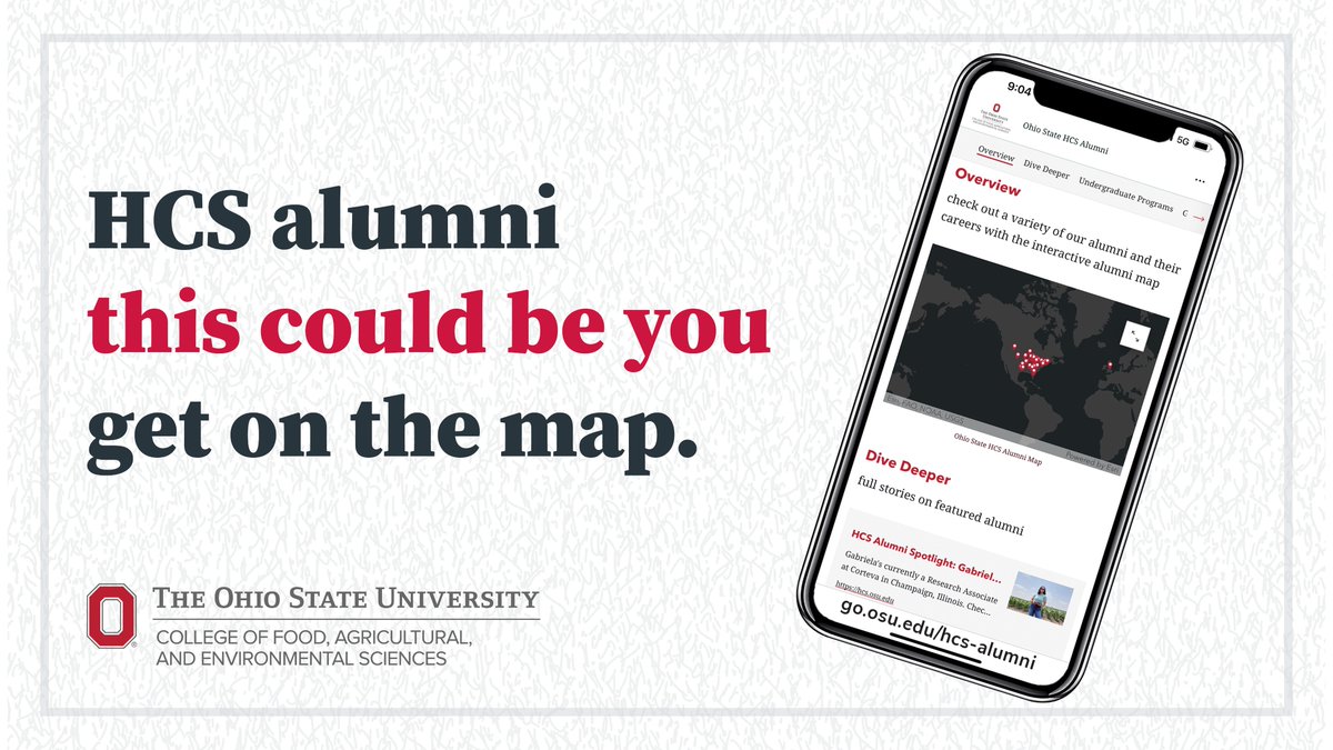 Ohio State Horticulture and Crop Science (@osu_hortcropsci) on Twitter photo Where can an HCS degree take you? We want to hear what our #alumni are up to now to show future students #career opportunities available to our graduates🎓
Check out the possibilities + add your own:
go.osu.edu/hcs-alumni Where can an HCS degree take you? We want to hear what our #alumni are up to now to show future students #career opportunities available to our graduates🎓
Check out the possibilities + add your own:
go.osu.edu/hcs-alumni
