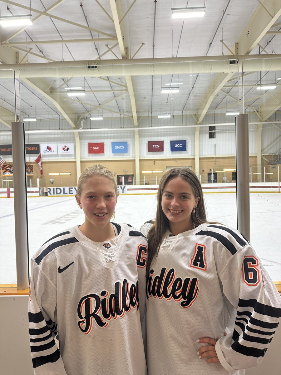 RidleyHockey's tweet photo. Good luck to prep student-athletes Jessica Mackinnon ´24 and Maria Shea ‘24 as they travel to Dawson Creek, BC to compete in the Women’s U18 Nationals with Team Atlantic! #tigerpride https://t.co/1oqngw8lg1