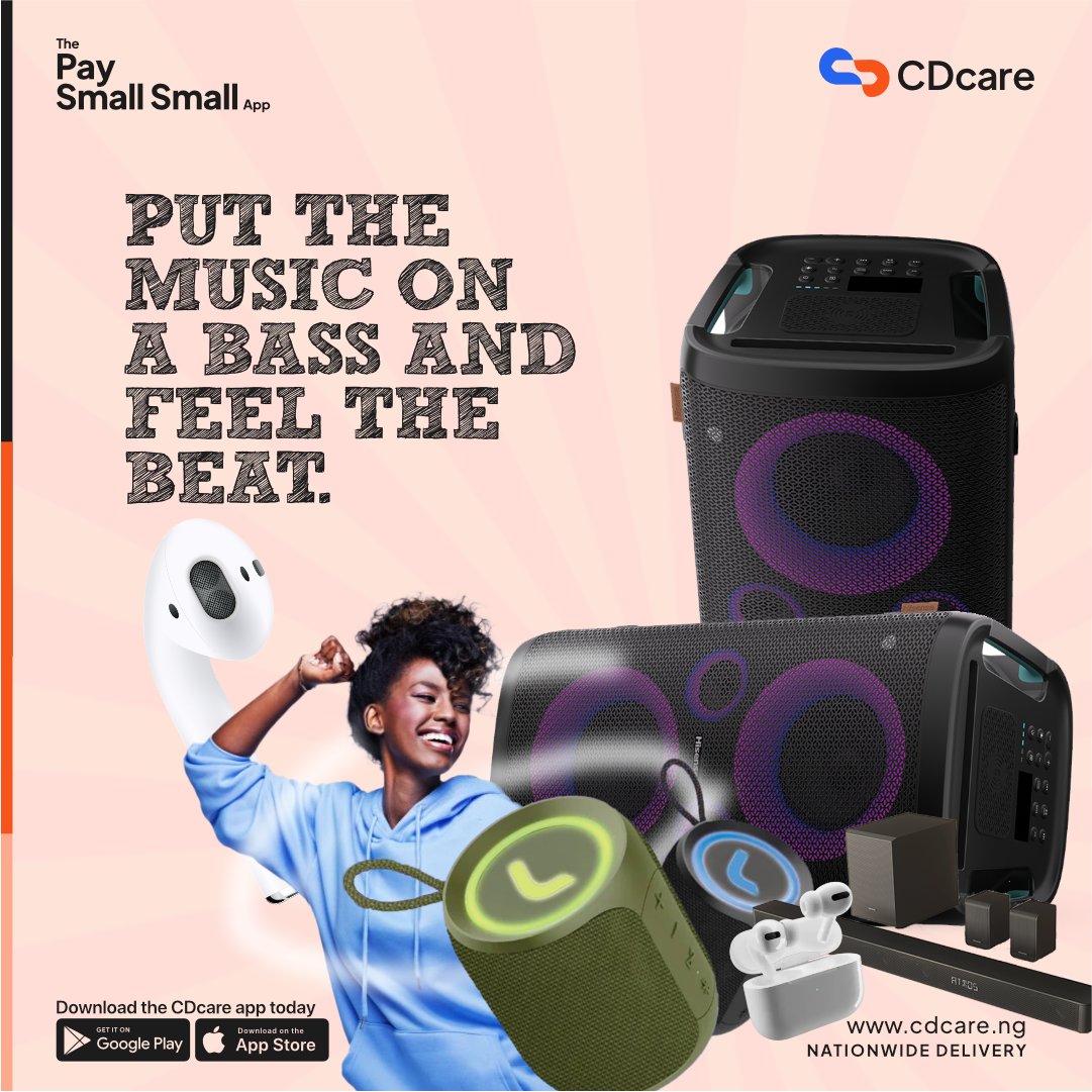 CDcareNG's tweet photo. Turn Up the Volume!
Explore our range of speakers and sound systems from favourite brands, including earphones, headphones, amplifiers, home theatres, and more. Elevate your audio experience today!
Click on the link to get started now- https://t.co/9kTi2TqCBe
#SoundOfQuality #AudioMasters #CDcarepaysmallsmall