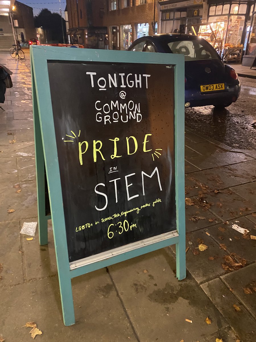 Excited to be hosting a @PrideinSTEM Out Thinkers event tonight in Oxford. If you are around, pop into Common Ground in Jericho for an evening of science talk and mingling. Talks begin at 7!