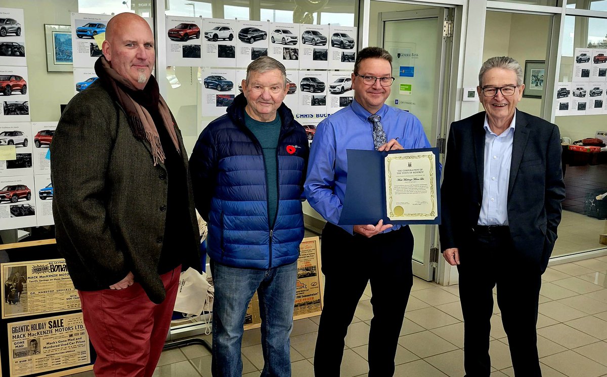 Congratulations to Mack MacKenzie Motors in celebration of your 65th anniversary.  Thank you for everything you do and have done for our community over the years