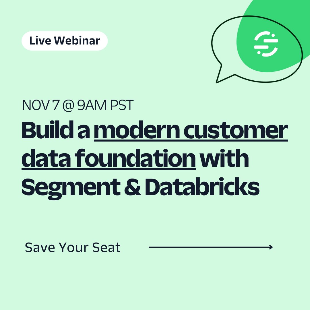 Want to future proof your customer data strategy? Let us help you. We're partnering with Databricks to bring you an insightful discussion on building a modern data foundation for exceptional customer experiences. Join us! ➡️ bit.ly/3FK0HYM