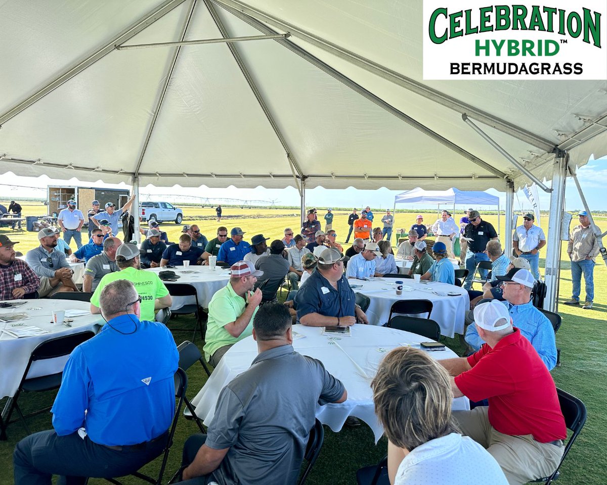 Thanks to all the industry professionals who joined us at the Celebration Hybrid™ Bermudagrass Field Day on Tuesday! It was exciting to showcase this new variety in a farm setting. Special shoutout to <a href="/EvergladesEquip/">Everglades Equipment Group</a> for providing delicious food and Star Turf Farms for hosting.