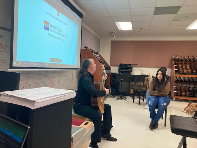 GarlandHSAFA's tweet photo. Garland HS AFA welcomes Professor Eddie Healy from Eastfield College! He sat in to guest lecture our Guitar and IB Music classes today. We look forward to more visits! https://t.co/WzBI6oWKnD