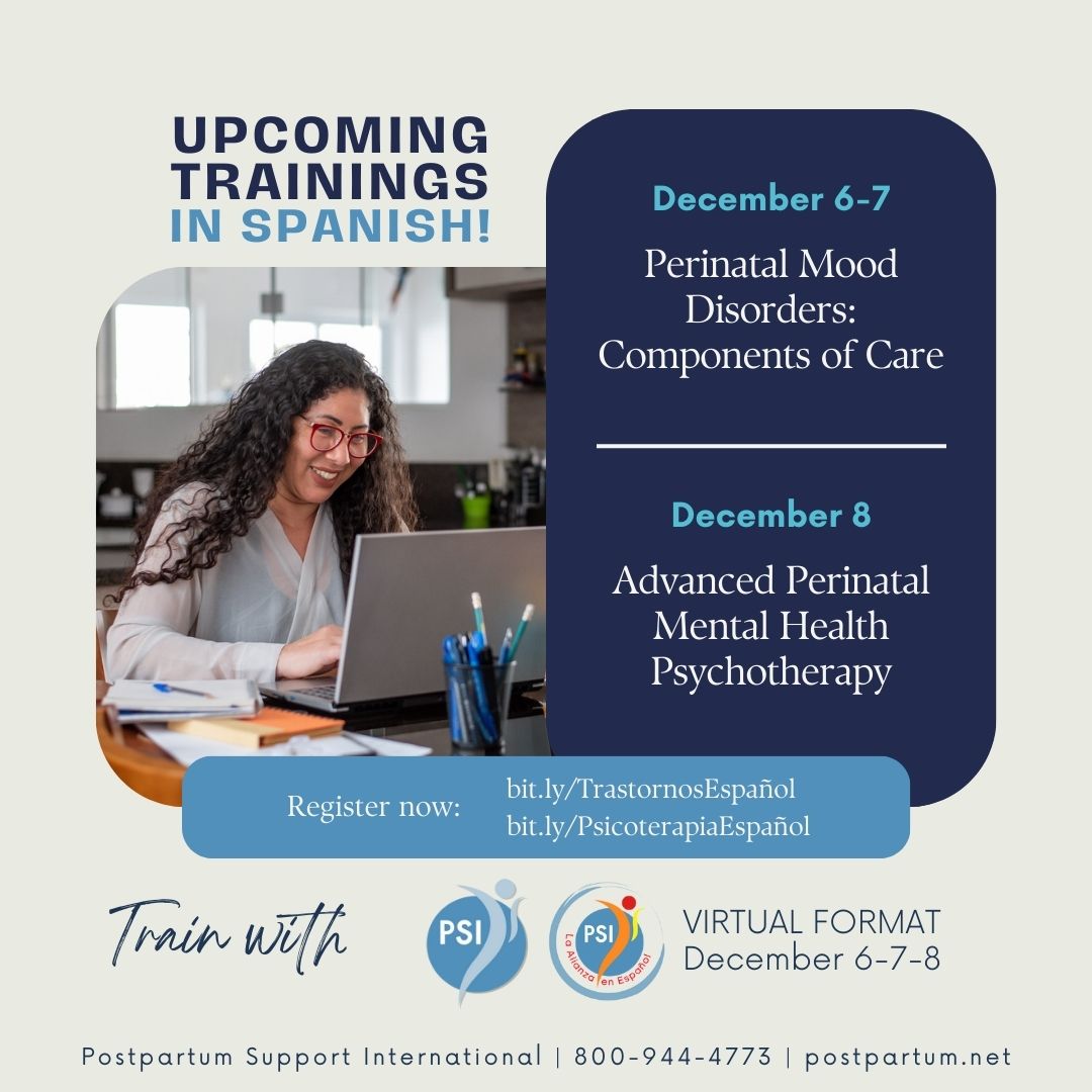 @PostpartumHelp is offering two #perinatalmentalhealth trainings in Spanish! Check them out and share! ⬇️

1) Perinatal Mood Disorders Components of Care Training:
hubs.la/Q027GTnp0

2) Advanced Perinatal Mental Health Psychotherapy Training:
hubs.la/Q027GSBY0
