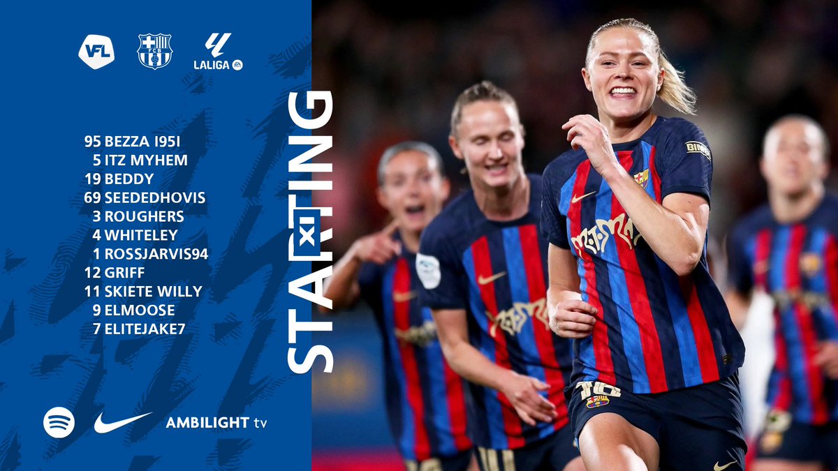 Your <a href="/TheVFL_/">VFL</a> Barcelona lineup for the first game night, live on twitch.tv/Liamaj98 from 7:45pm 💙❤️