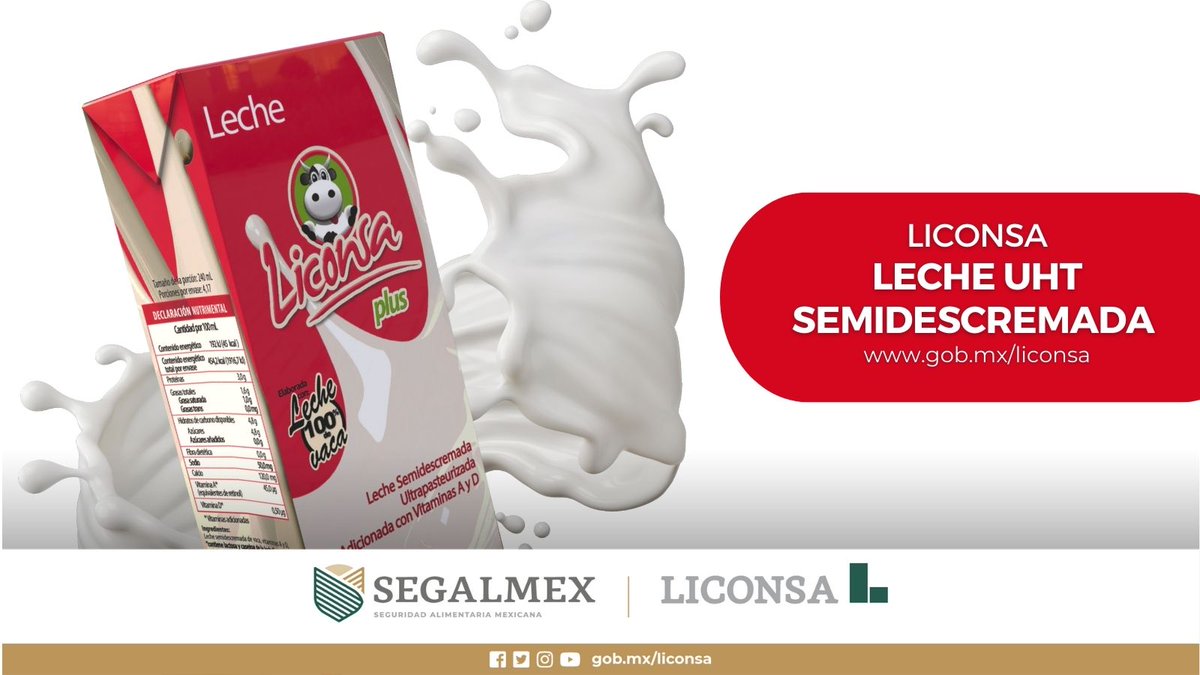LecheBienestar's tweet photo. LICONSA cuenta con 3 presentaciones de un litro de #LecheUHT:
🥛Leche entera ultrapasteurizada
🥛Leche semidescremada ultrapasteurizada
🥛Leche descremada ultrapasteurizada baja en grasa https://t.co/jT531zFfYz
