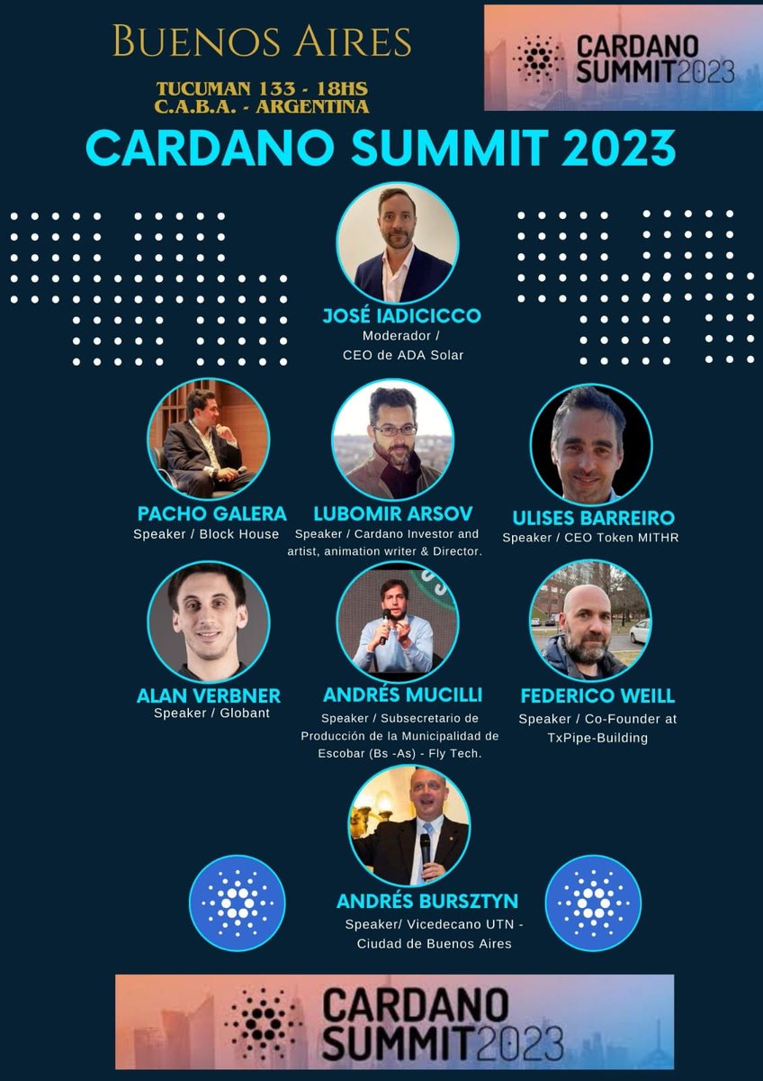 GreenKoinWest's tweet photo. 🤩Quién está listo para el evento de mañana en Buenos Aires - Argentina, "CARDANO SUMMIT 2023", el cual contará con oradores de primera, no te pierdas esta oportunidad.
Asiste y no dejes de compartir con nosotros tus impresiones del evento.
#Cardano #Summit2013 #TokenMithr https://t.co/L48qyfPHKw