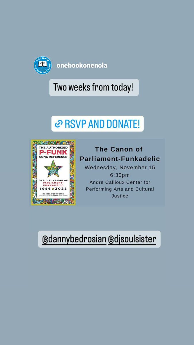 Come see me and DjSoulSister at the Andre Callioux Center on Nov 15th at 6:30pm at the Words and Music NOLA Book fair in New Orleans! Promoting my new book!