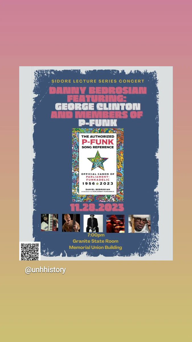 Come see me, George Clinton and part of the P-Funk rhythm section at my alma mater UNH for this special onetime performance of P-Funk rarities promoting my new book! Nov 28th #dannybedrosian #georgeclinton #pfunk #newbook #unh