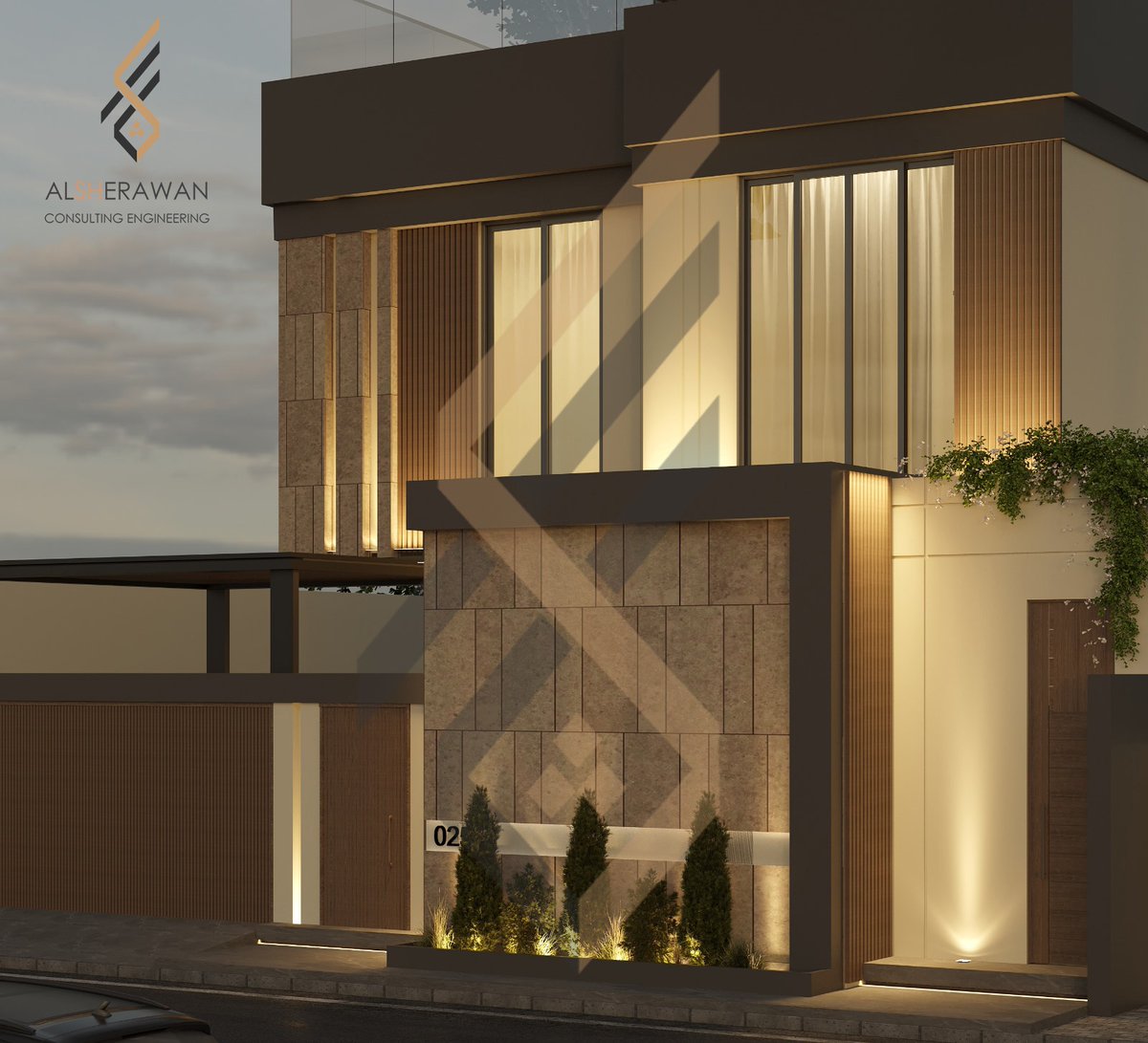 arch_ghiath's tweet image. واجهات و لاندسكيب مودرن
 لفيلا دوبلكس
تصميم 
المهندس المعماري : غياث عبد الحميد حربا
 المهندسة : مزنة مصطفى زيدان
دار الشيروان للعمارة
المملكة العربية السعودية🇸🇦/ الرياض
#landscape #elevations