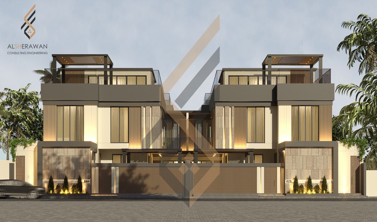 arch_ghiath's tweet image. واجهات و لاندسكيب مودرن
 لفيلا دوبلكس
تصميم 
المهندس المعماري : غياث عبد الحميد حربا
 المهندسة : مزنة مصطفى زيدان
دار الشيروان للعمارة
المملكة العربية السعودية🇸🇦/ الرياض
#landscape #elevations