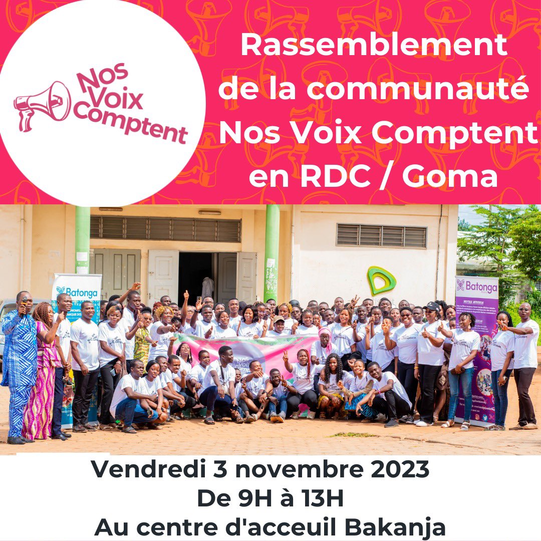 Vivez le rassemblement de la Communauté NVC en RDC  en direct sur YouTube via ce lien : youtube.com/live/jawWanVrW…  
#PlaidoyerFéministe
#ONUFemmes 
#NosVoixComptent
#BatongaFoundation
#GlogalFundforWomen #FJS #DroitsDesFemmes
#RDC
#FemmesAfricaines
#InclusionSociale