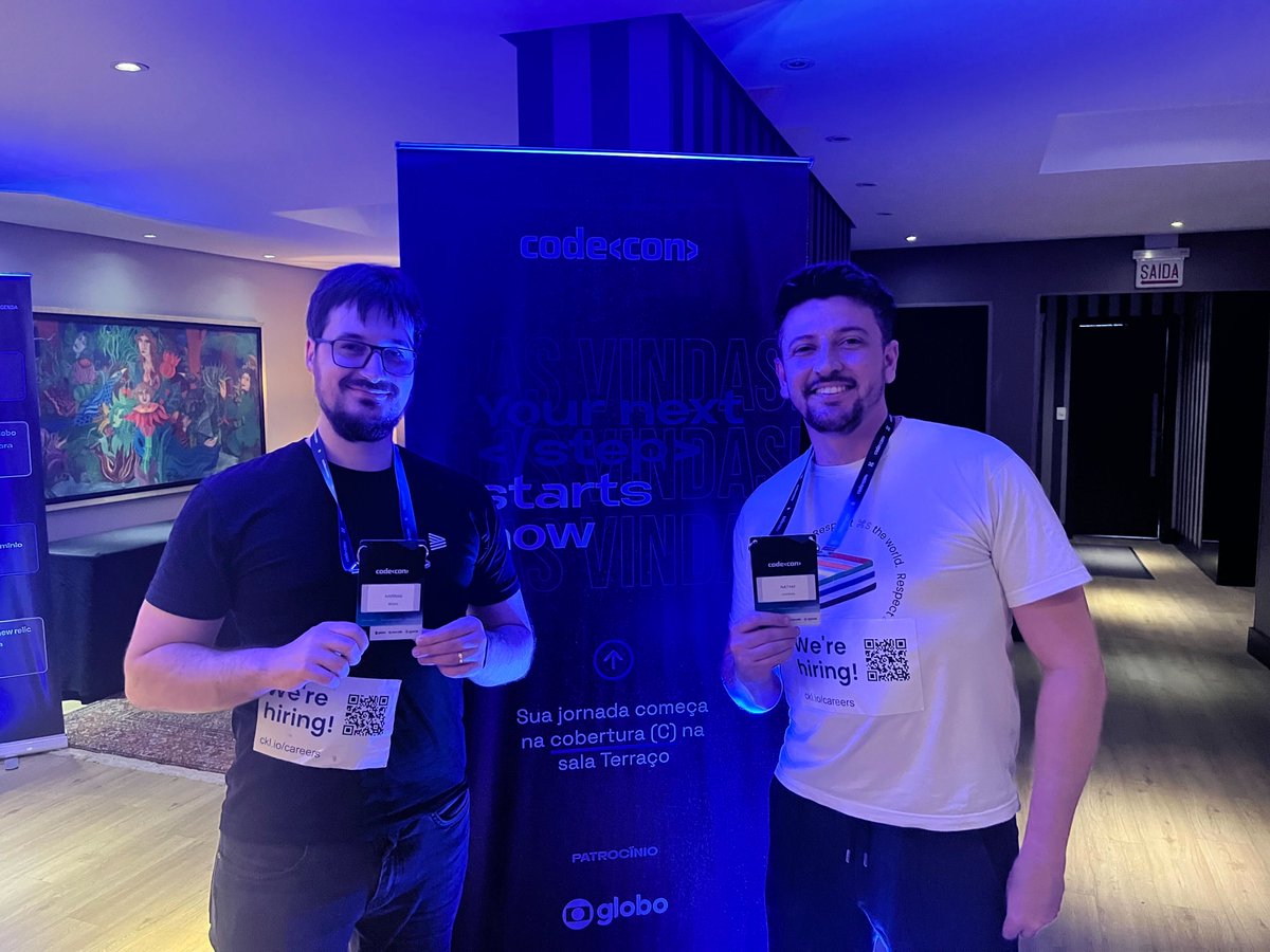 CheesecakeLabs's tweet image. Last Saturday, our VP of Engineering, Natam Oliveira, and our Principal Software Engineer, Karran Besen, attended the inaugural #Codecon Feature event, one of Brazil’s premier conferences dedicated to fostering networking and knowledge sharing among software engineers.