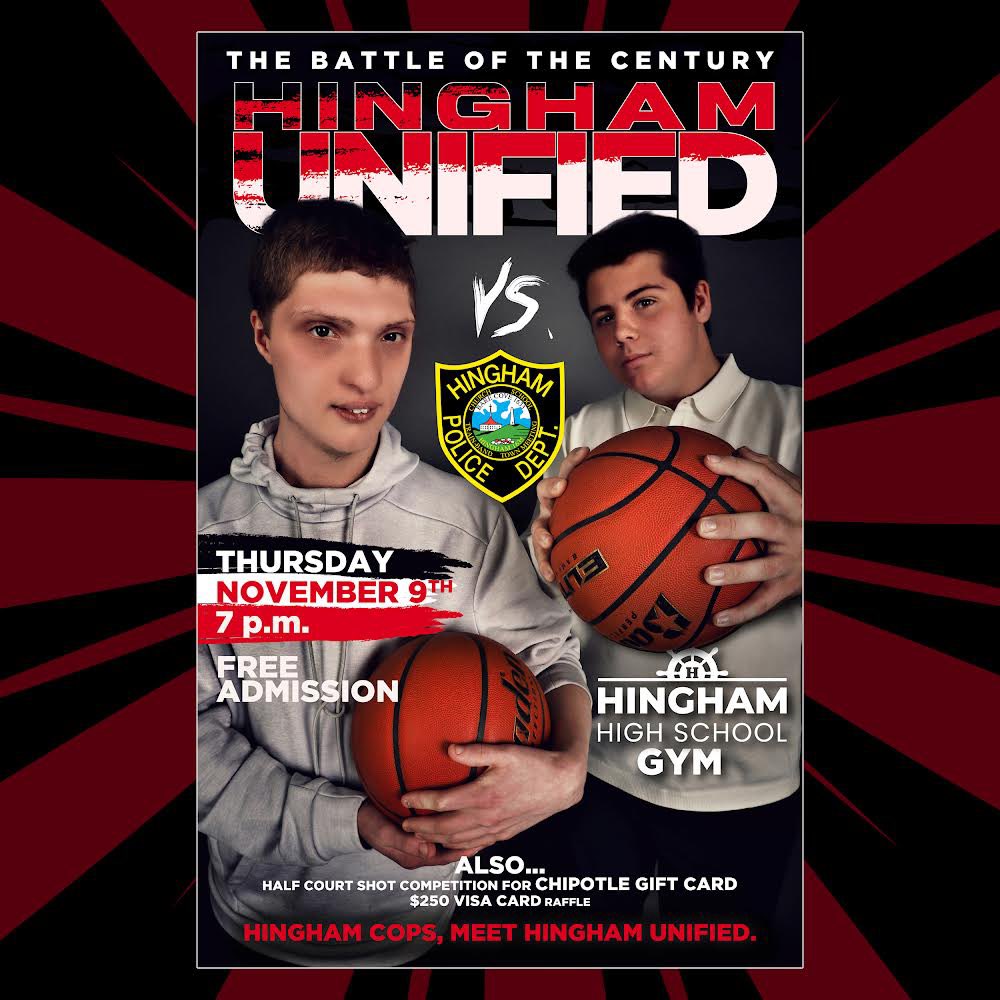 Join Unified Basketball as we take the court versus Hingham Police. Thursday, 11/9 at 7:00pm. Free Admission, contest and raffle. Let’s pack the gym!