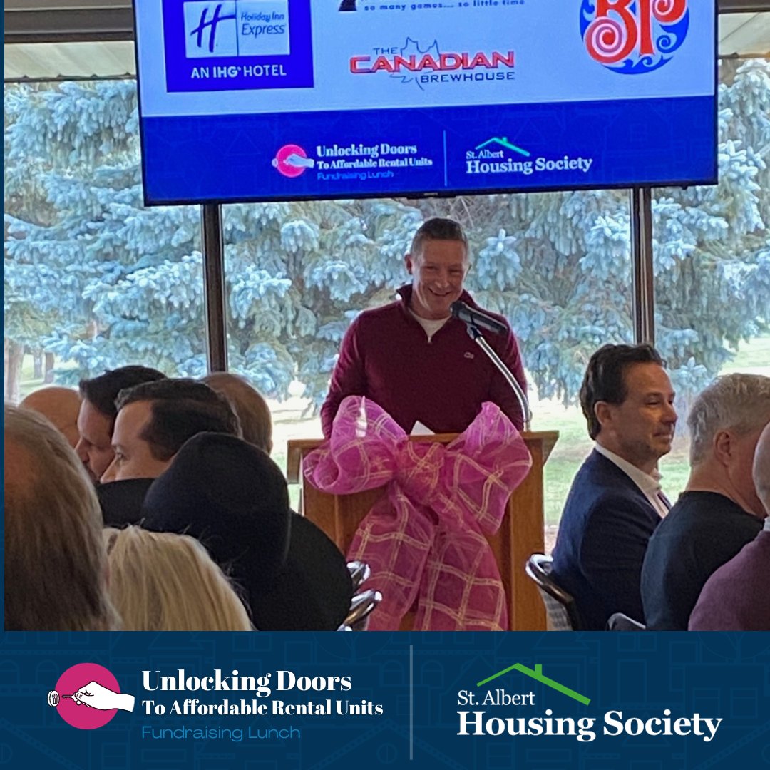 Thank you to everyone who attended the 2023 Unlocking Doors Fundraising Lunch, where we came together as a community to provide more affordable rental units in St. Albert.

It was a wonderful event with Guest speaker Greg Dewing and our own Josh Classen as emcee.