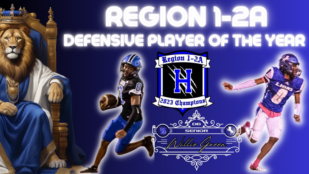 Congratulations to Willie Green on being named Region 1-2A Defensive Player of the Year!
