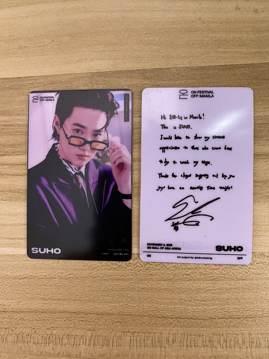sehunnyeong's tweet photo. super thank you sa pagsubaybay ninyo sa pagcram ko ng freebie ko!! 

i edited the postcard benefit last night referring sa theme ng #ONFestival 

then, naihabol kong i-edit din yung suho’s message bago ipagawa

most importantly, nakaabot sa inyo. i hope you like it #SUHOinManila https://t.co/ZYNLqU9UHl