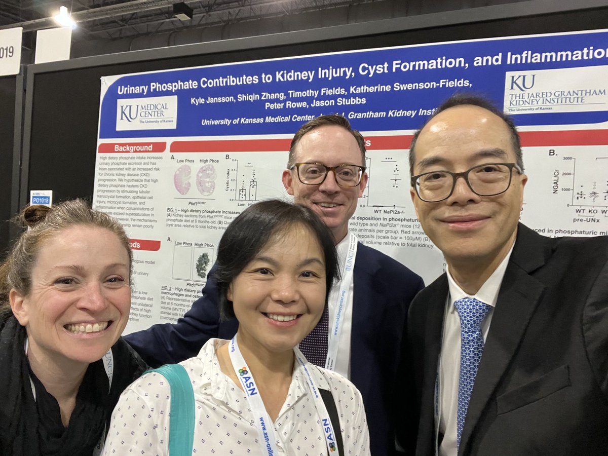 Alan Yu🇭🇰 (@alanyuneph) on Twitter photo <a href="/kylepjansson/">Kyle Jansson</a> <a href="/KUJGKI/">KU Jared Grantham Kidney Institute</a>
Phosphaturia drives cyst growth via kidney injury and inflammation
Poster in CKD section 🤷♂️but well worth traveling to! <a href="/kylepjansson/">Kyle Jansson</a> <a href="/KUJGKI/">KU Jared Grantham Kidney Institute</a>
Phosphaturia drives cyst growth via kidney injury and inflammation
Poster in CKD section 🤷♂️but well worth traveling to!