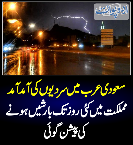 DailyUrduPoint's tweet image. سعودی عرب میں سردیوں کی آمد آمد، مملکت میں کئی روز تک بارشیں ہونے کی پیشن گوئی
urdupoint.com/n/3794064

#SaudiArabia #SaudiWeather #Rain #WinterSaudia
