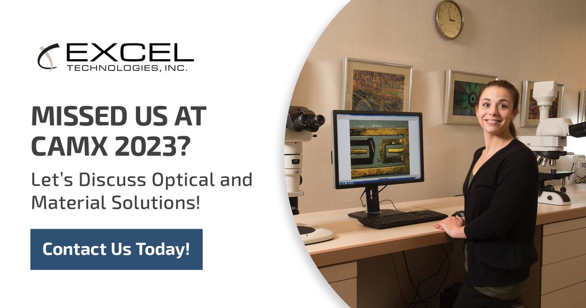 ExcelTechInc's tweet image. Big thanks to all who came to see us at #CAMX2023! Missed the event? We're always ready to talk about solutions for your optical and material preparation needs. shorturl.at/cfk69 #ExcelTech #OpticalSolutions