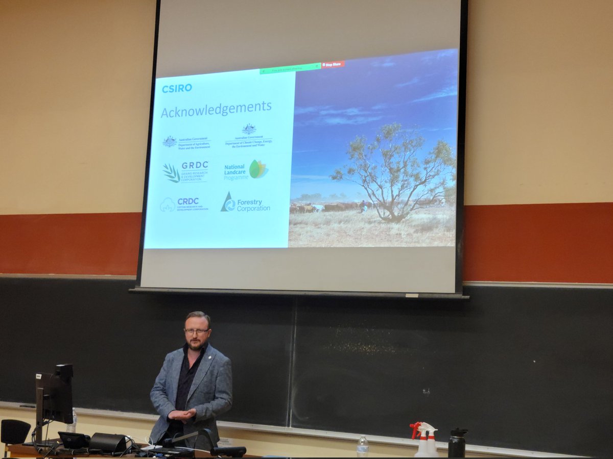 cwrice's tweet image. Dr. Mark Farrell at the Rice international Agronomy Lecture at K-State.  @KStateAgron @smicrobial_ksu