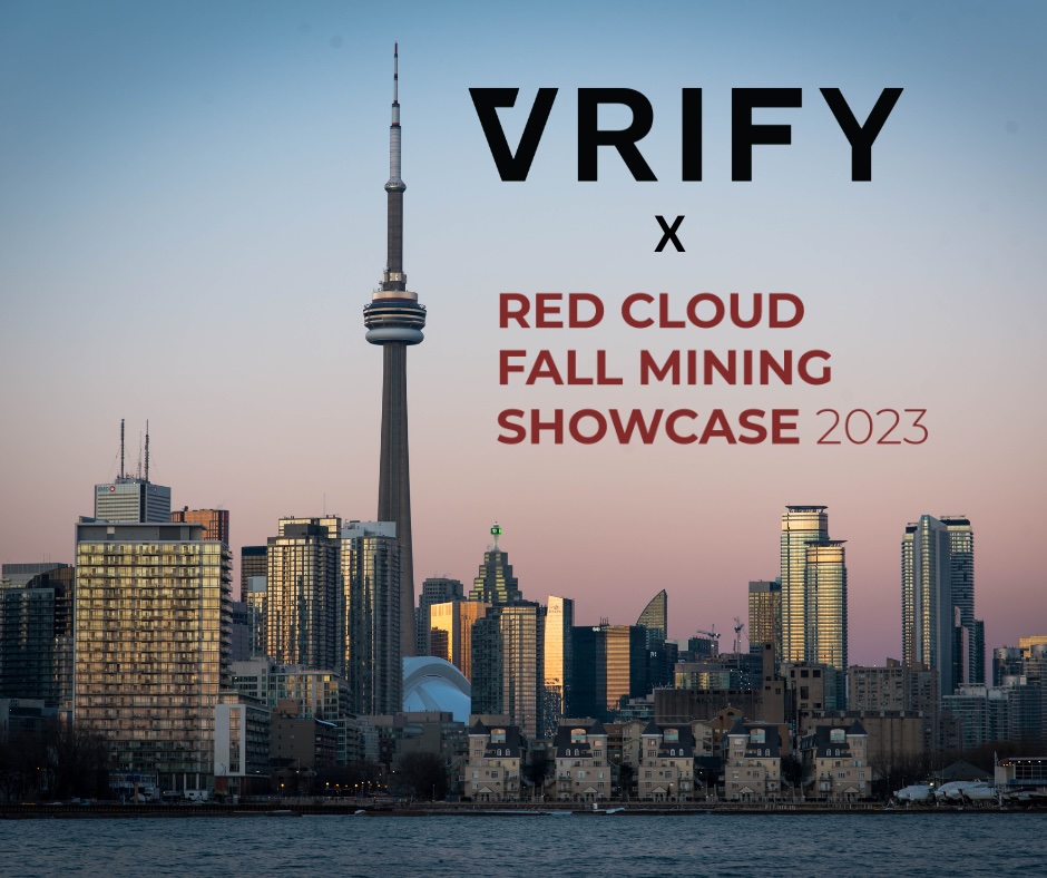 VRIFY Technology Inc. (@vrifytechnology) on Twitter photo Exciting news! 🚀 VRIFY is thrilled to join the Red Cloud Fall Mining Showcase 2023. Discover how we're revolutionizing mining communications with interactive presentation tools. Find us at the Sheraton Foyer or contact Theresa at tpegolo@redcloudfs.com! #Mining #Redcloud 🌐👋📍 Exciting news! 🚀 VRIFY is thrilled to join the Red Cloud Fall Mining Showcase 2023. Discover how we're revolutionizing mining communications with interactive presentation tools. Find us at the Sheraton Foyer or contact Theresa at tpegolo@redcloudfs.com! #Mining #Redcloud 🌐👋📍
