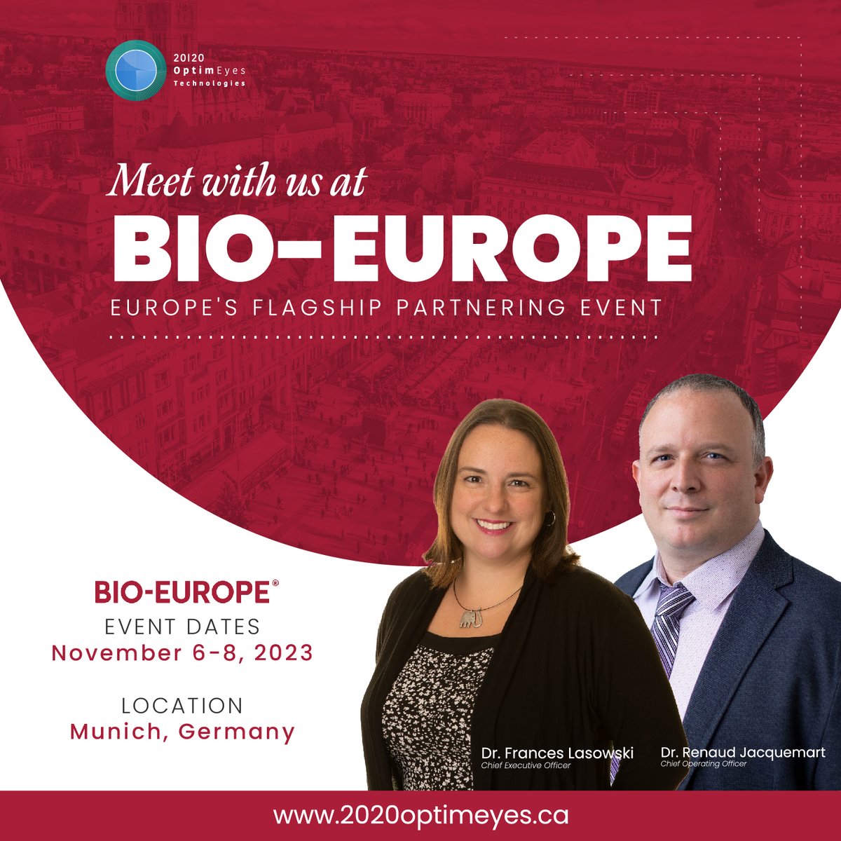 2020optimeyes's tweet photo. We're very much looking forward to attending #bioeurope in Munich next week. If you're going to be there, let's meet up! #ophthalmology #innovation #thoughtleaders #networking #drugdelivery https://t.co/I9flxG5xrJ