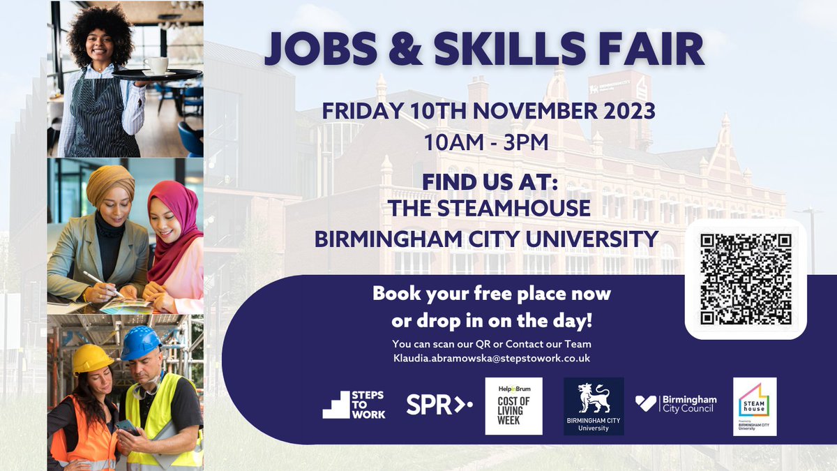 📢Announcement📢 @Sport4LifeUK will be at the Steps To Work and @WeAreSPR_ Jobs and Skills Fair in partnership with @BhamCityCouncil and @MyBC. See you there!