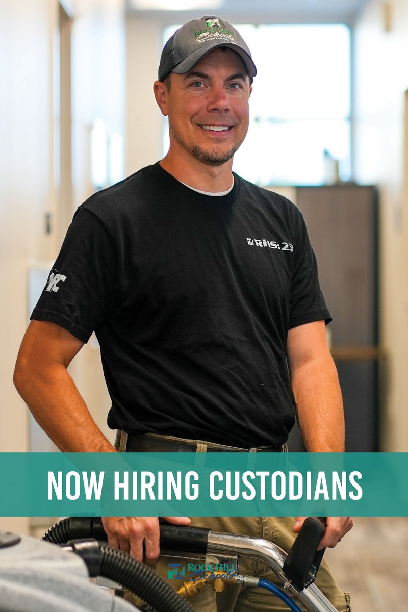 Make an impact in our schools! We are hiring custodians right now. Apply today at rock-hill.k12.sc.us/Page/9660.