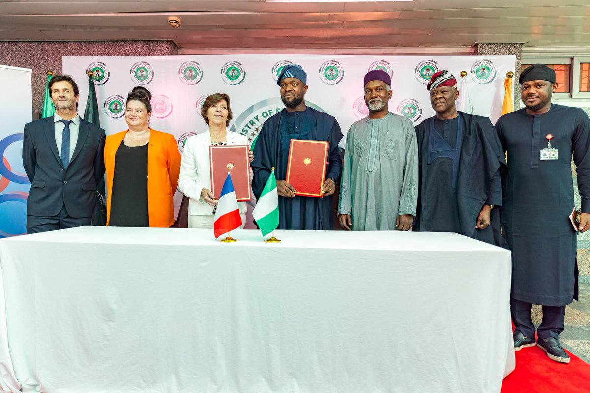 I represented the Vice President, <a href="/KashimSM/">Kashim Shettima</a> today as we signed an agreement on France’s contribution to the Investment in Digital &amp; Creative Enterprises (I-DICE) programme. The I-DICE programme, an initiative of  <a href="/NigeriaGov/">Government of Nigeria</a>, led by the office of the Vice President, will support