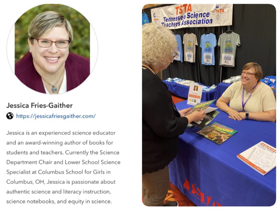 Melissa Wall, M.Ed (@tnteachnhike) on Twitter photo The keynote speaker, educator & award-winning author, Jessica Fries-Gaither gave an excellent speach at the TSTA Fall Conference awards luncheon. She’s signing books in our exhibits hall right now.😃 <a href="/TnSTA/">TN Science Teachers</a> #tstacon #author #Science #scienceeducation #sciencematters #sciencenews The keynote speaker, educator & award-winning author, Jessica Fries-Gaither gave an excellent speach at the TSTA Fall Conference awards luncheon. She’s signing books in our exhibits hall right now.😃 <a href="/TnSTA/">TN Science Teachers</a> #tstacon #author #Science #scienceeducation #sciencematters #sciencenews