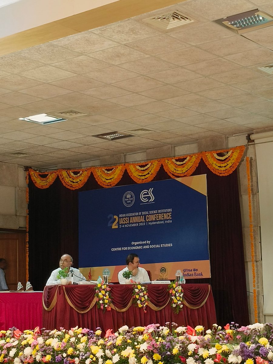iassi_india's tweet photo. Plenary Panel 5 at #22IASSIConference delved into "India’s Employment Challenge". Chaired by Prof. S. @MahendraDevS, insights from Alakh Sharma, Balwant Mehta, E. Revathi &amp; Partha Pratim Sahu illuminated the discussion. Organised by @TweetIHD @cessicssr &amp; @isle_india R &amp; D Trust. https://t.co/Qan7MIGW89