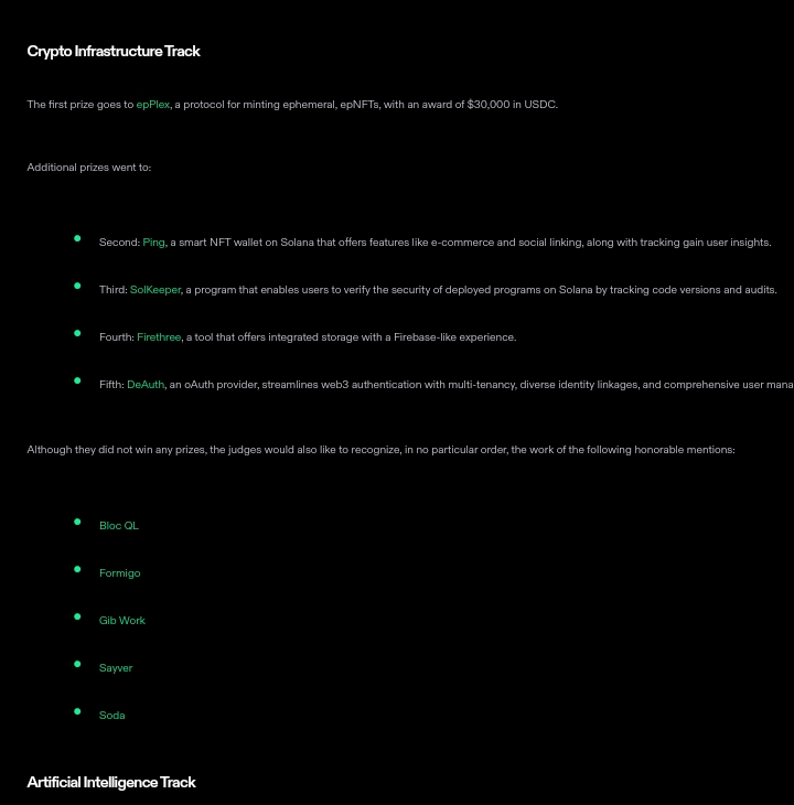 We nailed it  <a href="/propdriller/">propdriller 🥯</a>, and <a href="/FormigoOfficial/">Formigo</a> earned an honorable mention. Massive shoutout to <a href="/solana/">Solana</a>  for an epic hackathon, and a huge thanks to my @ComeBuidlwithUs crew for schooling us in Solana's fundamentals and turning us into Solana programming wizards! 🚀🔥