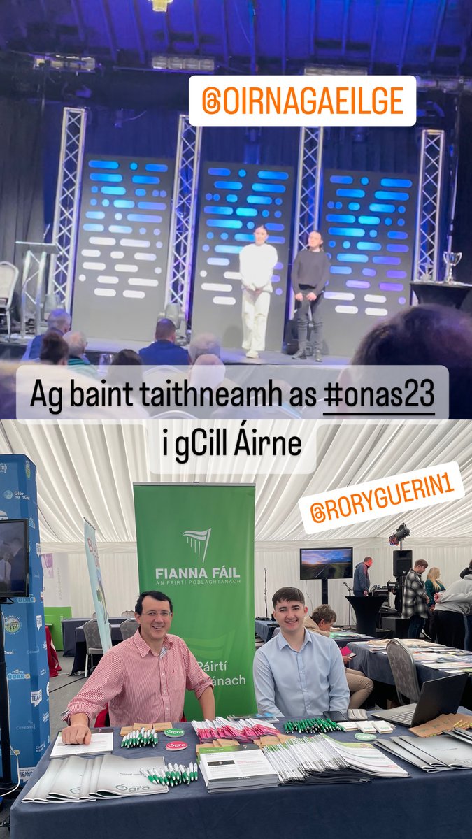 Ar lár an aonaigh ag #onas23 ceol craic agus comhluadar. Lúibín, agallamh beirte, pleí ar na habhair, seoladh leabhair agus tuairisc agus go leor leor eile @OirnaGaeilge