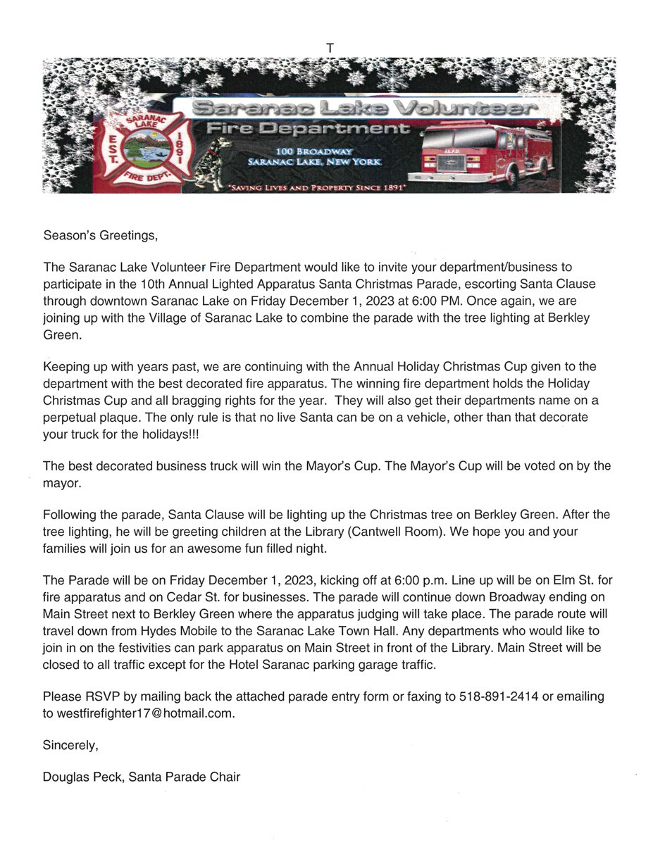 Saranac Lake VFD tweet media