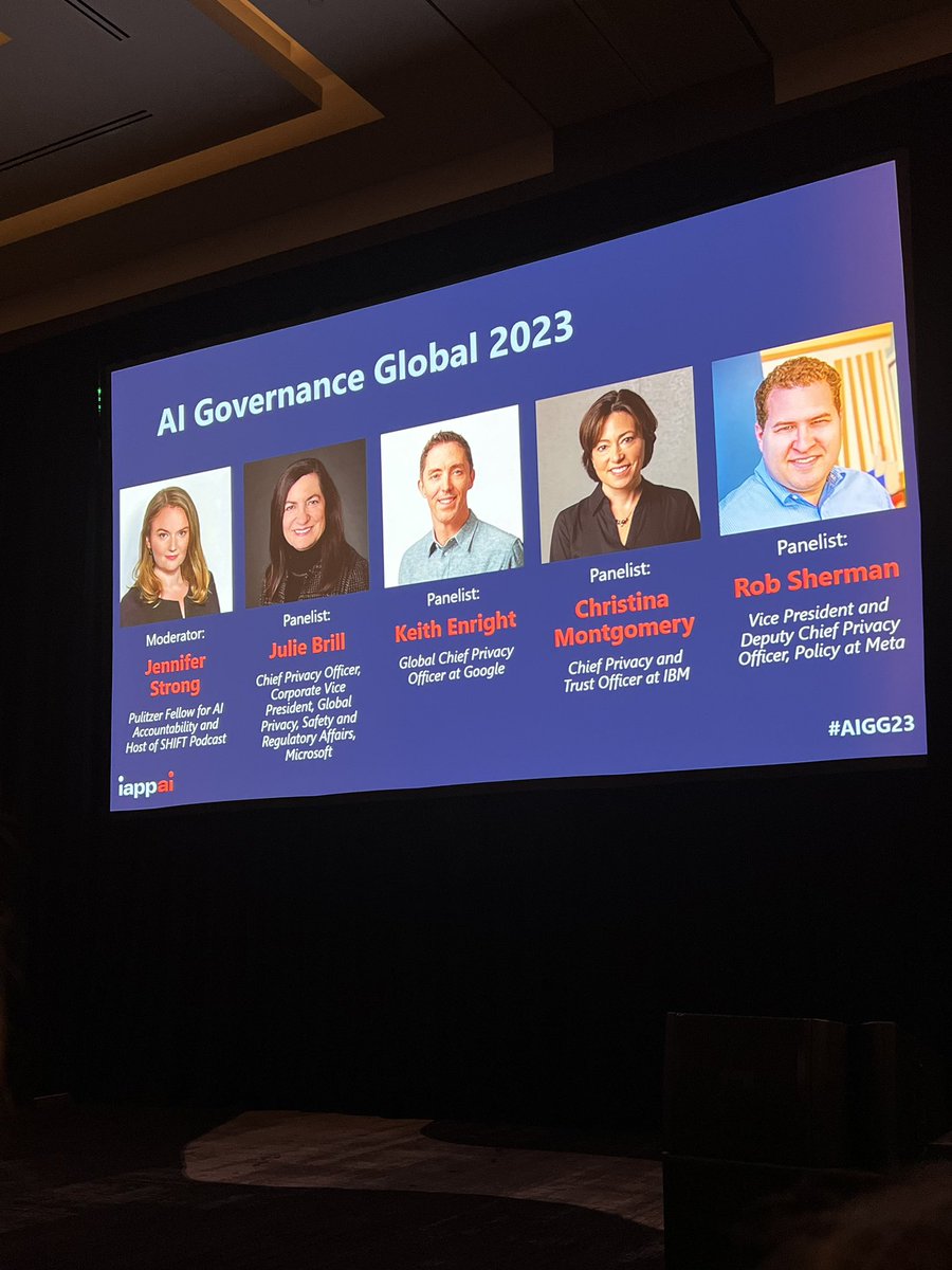 IAPP (@the_iapp) on Twitter photo Panelists include <a href="/OriginalEnright/">Keith Enright</a> (<a href="/Google/">Google</a>), <a href="/JulieSBrill/">Julie Brill</a> (<a href="/Microsoft/">Microsoft</a>), <a href="/_ChristinaMont/">Christina Montgomery</a> (<a href="/IBM/">IBM</a>) and <a href="/rmsherman/">Rob Sherman</a> (<a href="/Meta/">Meta</a>) #AIGG23 Panelists include <a href="/OriginalEnright/">Keith Enright</a> (<a href="/Google/">Google</a>), <a href="/JulieSBrill/">Julie Brill</a> (<a href="/Microsoft/">Microsoft</a>), <a href="/_ChristinaMont/">Christina Montgomery</a> (<a href="/IBM/">IBM</a>) and <a href="/rmsherman/">Rob Sherman</a> (<a href="/Meta/">Meta</a>) #AIGG23