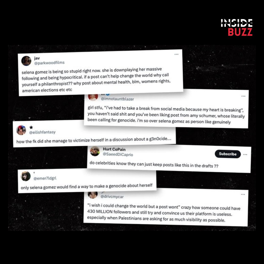 insidebuzzco's tweet photo. On October 31, Gomez shared a story on Instagram, addressing her silence on the violence and commented on the massacre of Palestinians in Gaza, as well as her unceremonious ‘exit’ from social media after being called out for it.

 #selenagomez #Gaza #gazaunderattack #palestine https://t.co/XFJtpl6tWL