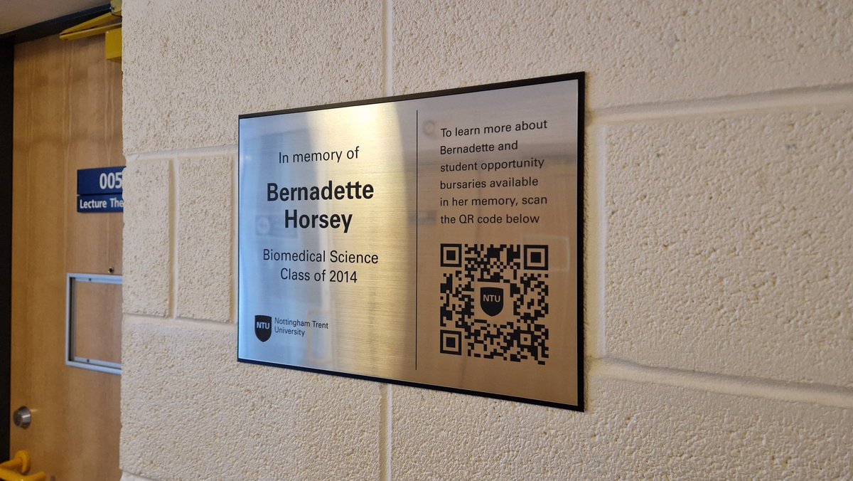 Thanks to the team at <a href="/TrentUni/">Nottingham Trent University</a> for helping Bernadette continue to make a difference, particularly to those aiming high in #biomedicalscience #careers